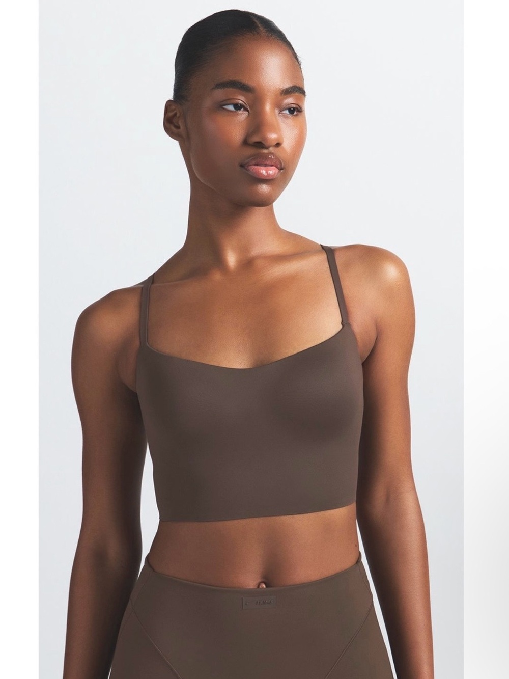 NikeSKIMS NWT Matte Cami Longline Bra Dark Sepia Size L-DD